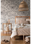 living walls Fototapetas &raquo;Schmetterling Tapete&laquo; gemustert | matinis | neutral glatt fototapetas Bl&auml;tterranke Tapeten Wohnzimmer miegamojo kambario baldai K&uuml;che Design