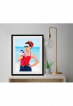 queence Paveikslas &raquo;Lifeguard&laquo; Art | paveikslas/nuotrauka von Frauen | Fashion | Frau | Kunst | Magazincover | Meer | Meer paveikslas/nuotrauka | Mode 1 Stk. dalys HD Premium Poster-Druck ir Holzrahmen