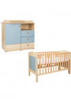 arthur berndt Babym&ouml;bel-Set &raquo;Babyzimmer-Set &raquo;Roofy&laquo; 2-teilig&laquo; ekonomi&scaron;kas rinkinys Babym&ouml;bel-Set &raquo;Roofy&laquo; vaiki&scaron;ka lova ir vystymo lenta su komoda 2 Stk. dalys