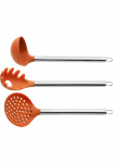 PINTINOX Stalo įrankių rinkinys Silikoniniai Orange&laquo; (Sch&ouml;pfkelle Samtis spagečiams Schaumkelle) Edelstahl/Silikon