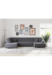 DOMO collection Sofa &raquo;Treviso incl. Pagalvėlė sėdėjimui moderne Steppung XXL: B/T/H: 364/201/83 cm&laquo; patogi su miegojimo funkcija in vielen Bezugsarten auch in audinys U-Form