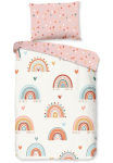 good morning Vaiki&scaron;ka patalynė &raquo;Louie&laquo; 2 Stk. medvilnė Renforc&eacute; Wendeoptik Baby Kind M&auml;dchen Regenbogen Rosa