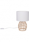 REALITY Leuchten REALITY Ap&scaron;vietimas Stalo &scaron;viestuvas &raquo;Rike&laquo; E27 1 Stk. warmwei&szlig; - kaltwei&szlig; Boho stalinis &scaron;viestuvas Rattan su Stoffschirm Schalter exkl 1xE27 max 40W
