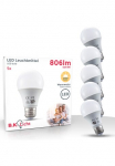 B.K.Licht LED lemputės E27 5 Stk. Warmwei&szlig; LED lempa Gl&uuml;h-Birne rinkinys 9W 806 Lumen warmwei&szlig; 3.000K energiją taupančios lemputės
