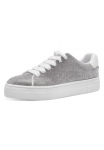 Tamaris Sportbačiai platforminiu padu Sportinio stiliaus batai pusbačiai Suvarstomi batai im Silber-Glitzer-Look