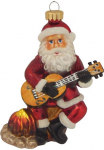 Krebs Glas Lauscha Krebs I&scaron; stiklo Lauscha Eglutės žaisliukai &raquo;Gitarre spielender kalėdų senelis Weihnachtsdeko Christbaumschmuck&laquo; mundgeblasen