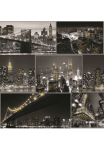Art for the home Popieriniai tapetai &raquo;Stadt bei Nacht&laquo; glatt juoda spalva - 10mx53cm