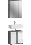 welltime Vonios kambario baldų komplektas &raquo;LUCCA 2- vnt. TOPSELLER! vonios spintelė Spiegelschrank&laquo; rinkinys kurį sudaro aus: 1x vonios spintelė & 1x spintelė su veidrodžiu 2 Stk. dalys