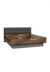 FORTE Lova &raquo;Clif lova Old &ndash; Wood vintažinio stiliaus Betonoptik Dunkelgrau&laquo; Liegefl&auml;che 180x200cm su pamink&scaron;tintas Galvūgalis i&scaron; i&scaron; dirbtinės odos iki 220KG belastbar