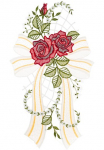 W. Reuter & Sohn - Plauener Spitze&reg; Lango dekoracija &raquo;Fensterbild "Rose" farbig&laquo;