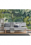 Art for the home Tapetai &raquo;Fototapete Hawai Navy&laquo; botanisch glatt Hawaii Bl&auml;tter 280x300 cm