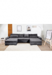 COLLECTION AB Sofa &raquo;Josy XXXL-Relax U-Form B: 352 cm&laquo; su miegojimo funkcija Dėžutė patalynei & 2 Kelioninė pagalvėlė spyruoklės