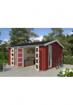 LASITA MAJA Sodo namelis &raquo;Carroz 2&laquo; Blochbohlenhaus 28mm 2-Raum Fundamentmass 4560x3600 Schwedenrot