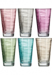 LEONARDO Pailgos stiklinės &raquo;Colori&laquo; veredelte su lichtechter Hydroglasur 280 ml 6 vnt.