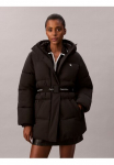 Calvin Klein Jeans Calvin KLEIN Džinsai Dygsniuota striukė &raquo;BELTED MIDWEIGHT PUFFER&laquo; su gobtuvas su Mar&scaron;kinėliai apvalia i&scaron;kirpte regular forma