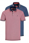 Jack & Jones Polo mar&scaron;kinėliai &raquo;JJEPAULOS im dvigubas su Logostickerei ir Komfort&laquo; Rinkinys 2 vnt. 2 Stk. unifarben su Farbeinsatz madingas siaura medvilnė Polo tipo apykaklė