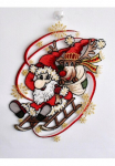 Stickereien Plauen Siuvinėjimas Plauen Lango dekoracija &raquo;Weihnachtsmann su Schlitten&laquo;