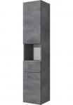 Saphir Auk&scaron;ta pastatoma spintelė &raquo;Quickset 945 Vonios spinta 35 cm plotis 2 durys 1 Nische 1 Schublade&laquo; Badezimmer-Hochschrank ir Dūrų uždarymo sistema Griffe in Chrom gl&auml;nzend