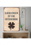 queence Metalinis paveikslas &raquo;Gl&uuml;cklichsein&laquo; Dekoracija | Schriftz&uuml;ge 1 Stk. dalys Stahlschilder