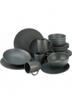 CreaTable Servizas &raquo;Geschirr-Set Soft Touch Black&laquo; Service juoda spalva seidenmatte Glasur 20 Teile dėl 4 asmenys