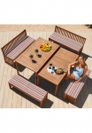 MERXX Garten-Essgruppe &raquo;Hawaii&laquo; 4x B&auml;nke 2x Tische 4x Pagalvė sėdėjimui Akazienholz FSC&reg; 100 %