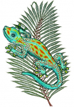W. Reuter & Sohn - Plauener Spitze&reg; Lango dekoracija &raquo;Fensterbild "Gecko" farbig&laquo;