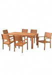 MERXX Garten-Essgruppe &raquo;&raquo;Batavia&laquo;&laquo; rinkinys 7 Stk. dalys moderne Landhausoptik in warmen Holznuancen
