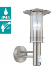EGLO Sieninis &scaron;viestuvas &raquo;LISIO sieninė lempa Nerūdijančio plieno ir I&scaron; stiklo E27 IP44 Au&szlig;enlampe Lampe&laquo; E27 1 Stk. Sieninis &scaron;viestuvas Terasse L175 x H36 x AL225cm Nerūdijančio plieno 1X60W exkl.