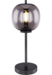 GLOBO LIGHTING Stalinis &scaron;viestuvas &raquo;BLACKY&laquo; E14 1 Stk. Tischlampe/Metall schwarz/Glas/Wohnzimmer/Schlafzimmer