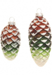 Krebs Glas Lauscha Krebs I&scaron; stiklo Lauscha Eglutės žaisliukai &raquo;Glas-Tannenzapfen bunt su Glitter 2x KLEIN &Oslash; 8 cm + 2x didelė &Oslash; 10 cm&laquo; Weihnachtsdeko Weihnachtsbaumkugel Eglutės žaisliukų komplektas i&scaron; I&scaron; stiklo