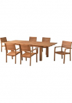 MERXX Garten-Essgruppe &raquo;&raquo;Batavia&laquo;&laquo; rinkinys stalas doppelt ausziehbar: 100x 180/220/260x 75 cm 7 Stk. dalys moderne Landhausoptik in warmen Holznuancen