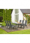 Siena Garden Garten-Essgruppe &raquo;Milano / Ancona&laquo; rinkinys kurį sudaro i&scaron; 6 Sesseln ir 1 stalas 220x100cm 7 Stk. dalys i&scaron; pulverbeschichtetem Aliumininis kočėlas