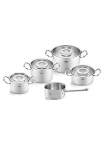 Fissler Puodų rinkinys &raquo;Original-Profi Collection&reg;&laquo; rinkinys Puodas 16/20/24 + puodas 20cm + puodas su ilga rankena 16cm oD 5 Stk. dalys Nerūdijančio plieno 18/10