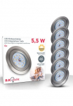 B.K.Licht LED įmontuojamas &scaron;viestuvas &raquo;6er rinkinys Einbaustrahler Dimmbar Schwenkbar LED Einbauspots&laquo; LED-Board Warmwei&szlig; 3.000K 470Lm 55W plastikas 82 x 3 cm Nickel