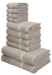 OTTO home Rankų rank&scaron;luostis rinkinys &raquo;Kapra Premium Rankų rank&scaron;luostis 100% medvilnė 500 gr/m&sup2; 10-tlg.&laquo; rinkinys 10 Stk. Frottier 2 Duscht&uuml;cher 4 Rankų rank&scaron;luostis 4 Rankų rank&scaron;luostis svečiams 5 Jahre Garantie