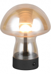 REALITY Leuchten REALITY Ap&scaron;vietimas LED stalinis &scaron;viestuvas &raquo;DOOLEY Akumuliatorinis LED stalinė lepma i&scaron; I&scaron; stiklo auk&scaron;tis 18 cm &Oslash; 14cm IP20 15W LED&laquo; LED-Board 1 Stk. Warmwei&szlig; 140 Lumen 3000K warmwei&szlig; Touchdimmer USB-Ladeanschluss