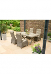 Siena Garden Garten-Essgruppe &raquo;&raquo;Corido Move&laquo; su Sincro Ausziehtisch&laquo; rinkinys ir pagalvė ir Move-Funktion 9 Stk. dalys 4x Fotelis AZ-Tisch: 100x 200-260x 77 cm