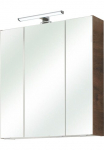 Saphir Spintelė su veidrodžiu &raquo;Quickset Vonios spinta 3 Veidrodinės durys 6 lentyna 65 cm breit&laquo; ir LED ap&scaron;vietimas Dūrų uždarymo sistema Schalter-/Steckdosenkombination