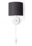 Paco Home Sieninis &scaron;viestuvas &raquo;Uni Color&laquo; E14 sieninė lempa Schalter Flur Wohnzimmer &Oslash;&hellip;18cm Unifarben Deko kabelis 3m E14