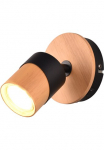 TRIO Leuchten TRIO Ap&scaron;vietimas Lubinis &scaron;viestuvas &raquo;ARUNI &scaron;viestuvas 1-flammig Wandspot &scaron;viestuvas exkl 1x GU10 max 10W&laquo; GU10 1 Stk. warmwei&szlig; - kaltwei&szlig; Wandstrahler su ON/OFF-Schalter medžiagų derinys mediena / metalas kočėlas