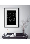 queence Paveikslas &raquo;Simba&laquo; naminiai gyvūnai | Katės figūrėlė | Katzen | Katzenbilder | Kunst | Schwarz-Wei&szlig; 1 Stk. dalys HD Premium Poster-Druck ir Holzrahmen
