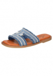 Mustang Shoes &Scaron;lepetės Flats sandalai im Jeans-Look su Strass-Steinchen verziert