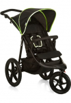 Hauck Dreirad-Kinderwagen &raquo;Runner black/neon yellow&laquo; su schwenk- ir feststellbarem Vorderrad