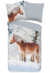 good morning Vaiki&scaron;ka patalynė &raquo;Scarlet&laquo; 2 Stk. Biber 135x200 Winter Warm Užtrauktukas Wendeoptik Kind Pferd