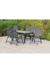 MERXX Garten-Essgruppe &raquo;&raquo;Toblino&laquo;&laquo; rinkinys 5-fach Reguliuojamas atlo&scaron;as pulverbeschichtetes Aluminiumgestell 7 Stk. dalys Tisch: LxB: 150x90 cm
