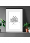 queence Paveikslas &raquo;Milan&laquo; Geb&auml;ude | Italien | Kunst | Schwarz-Wei&szlig; 1 Stk. dalys HD Premium Poster-Druck ir Holzrahmen