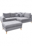 ED EXCITING DESIGN Kampinė sofa &raquo;Alice L-Form&laquo; su Kojų kėdutė & 3 Pagalvėlė sėdėjimui