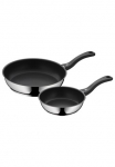 WMF Keptuvių rinkinys &raquo;Devil Keptuvė 28 cm + 20 cm&laquo; Cromargan&reg; Nerūdijančio plieno Rostfrei 18/10 rinkinys Keptuvių rinkinys (20 + 28 cm) 2 Stk. dalys Indukcinė Nesvylanti danga dėl alle Herdarten tinka