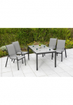 MERXX Garten-Essgruppe &raquo;Amalfi&laquo; rinkinys 5 Stk. dalys 4 viena ant kito sustatomos kėdės stalas