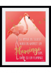 queence Paveikslas &raquo;Alfie&laquo; Fashion | Flamingos | Humor | Mode | Motivationsbilder 1 Stk. dalys HD Premium Poster-Druck ir Holzrahmen